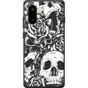 Чорний чохол BoxFace OnePlus 15R Skull and Roses