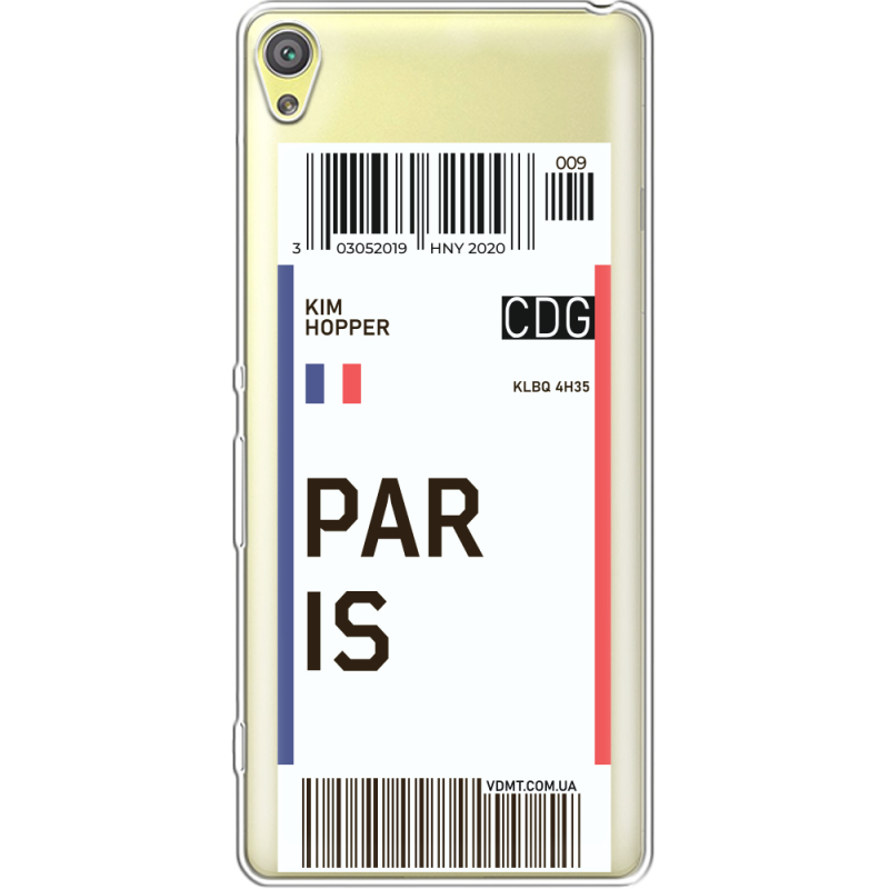 Прозрачный чехол Uprint Sony Xperia XA F3112 Ticket Paris