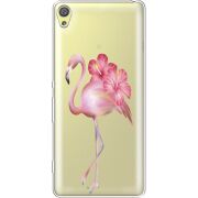 Прозрачный чехол Uprint Sony Xperia XA F3112 Floral Flamingo