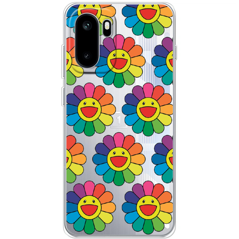 Прозорий чохол BoxFace OnePlus Ace 6 Hippie Flowers