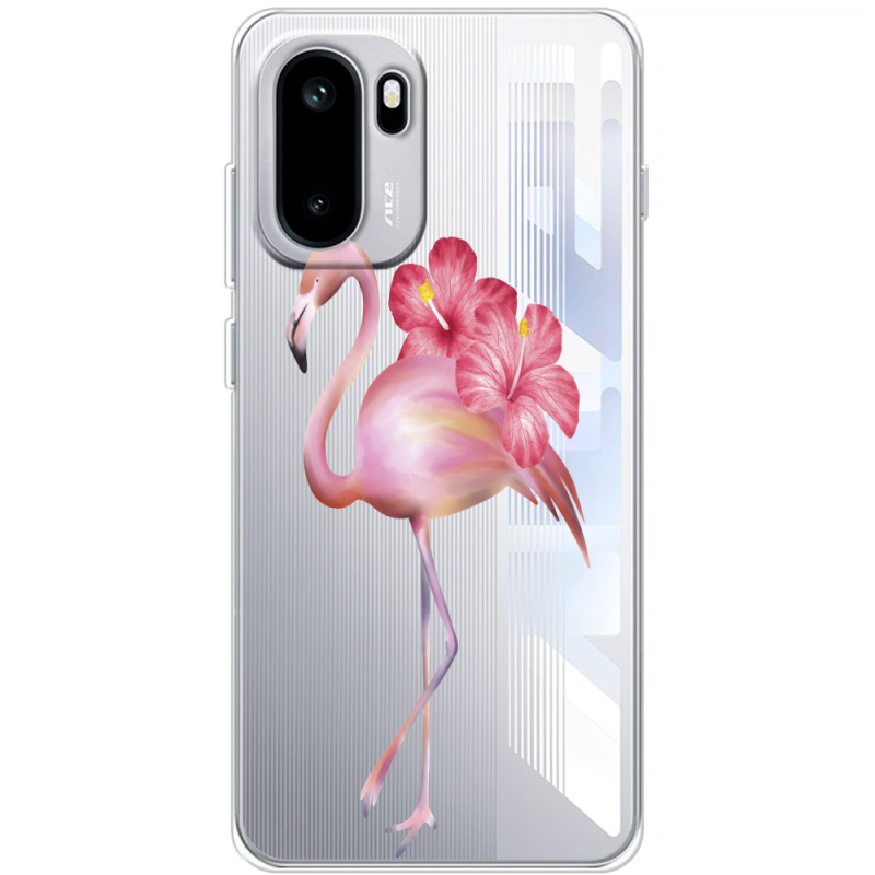 Прозорий чохол BoxFace OnePlus Ace 6 Floral Flamingo