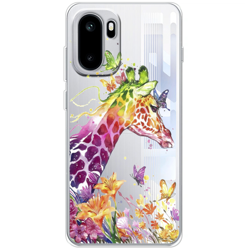 Прозорий чохол BoxFace OnePlus Ace 6 Colorful Giraffe