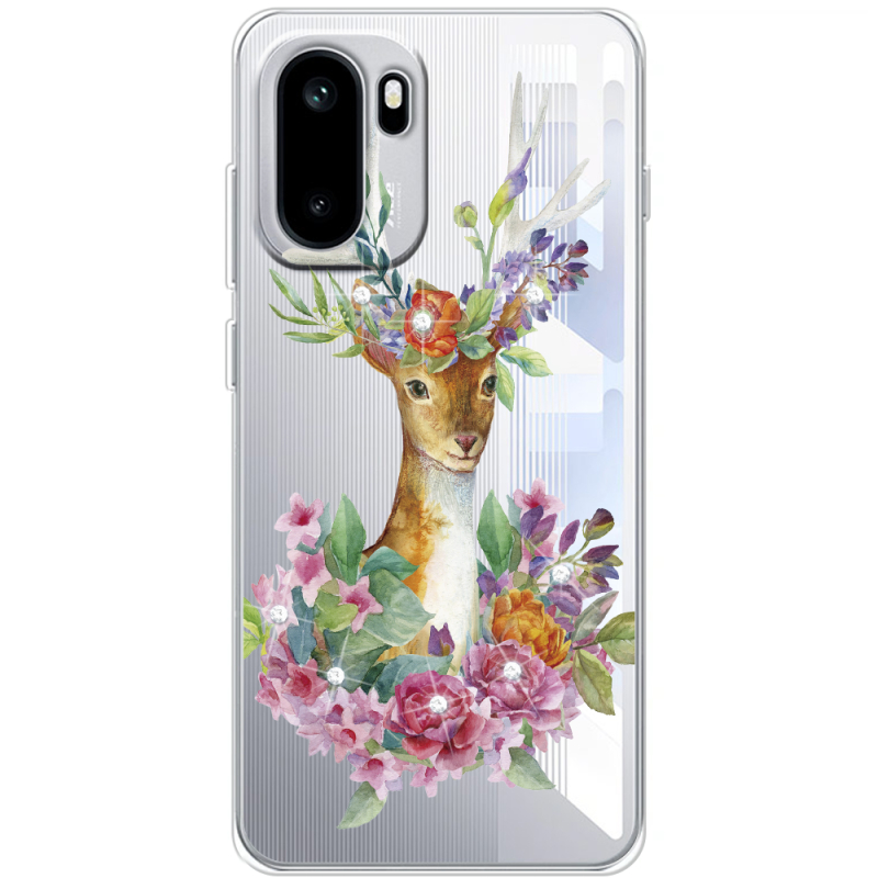 Чохол зі стразами OnePlus Ace 6 Deer with flowers