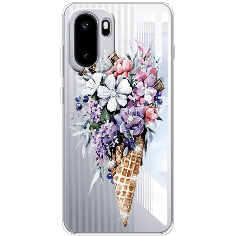 Чохол зі стразами OnePlus Ace 6 Ice Cream Flowers