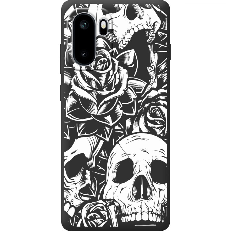 Чорний чохол BoxFace OnePlus Ace 6 Skull and Roses