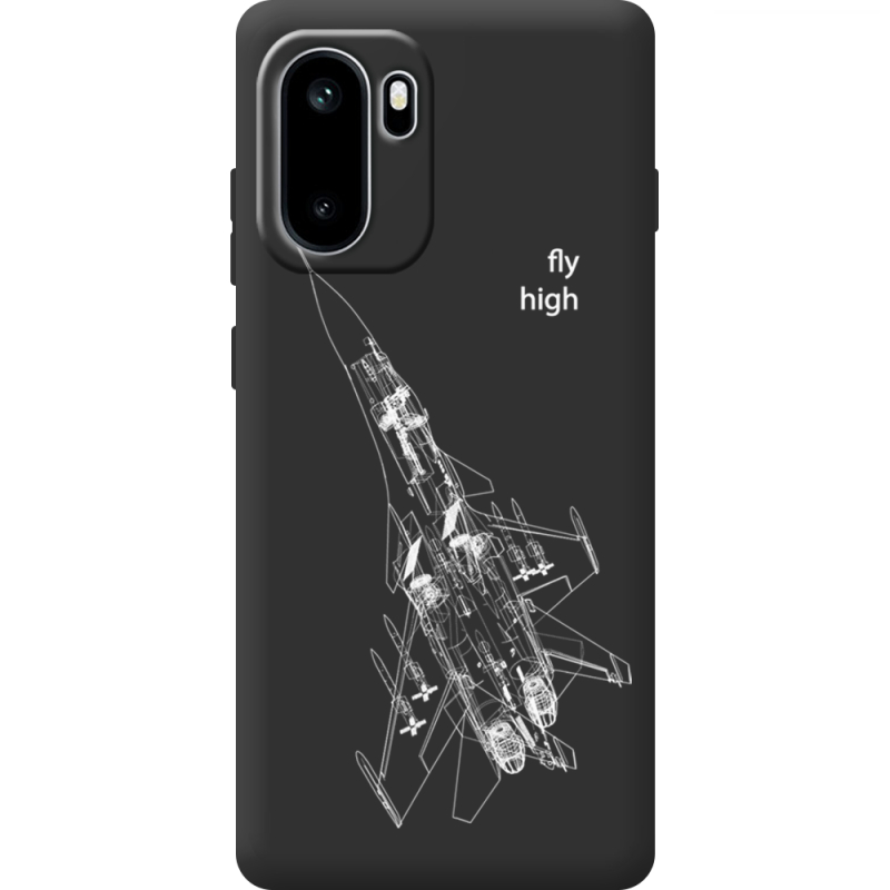 Чорний чохол BoxFace OnePlus Ace 6 Військовий літак