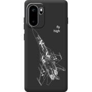 Чорний чохол BoxFace OnePlus Ace 6 Військовий літак