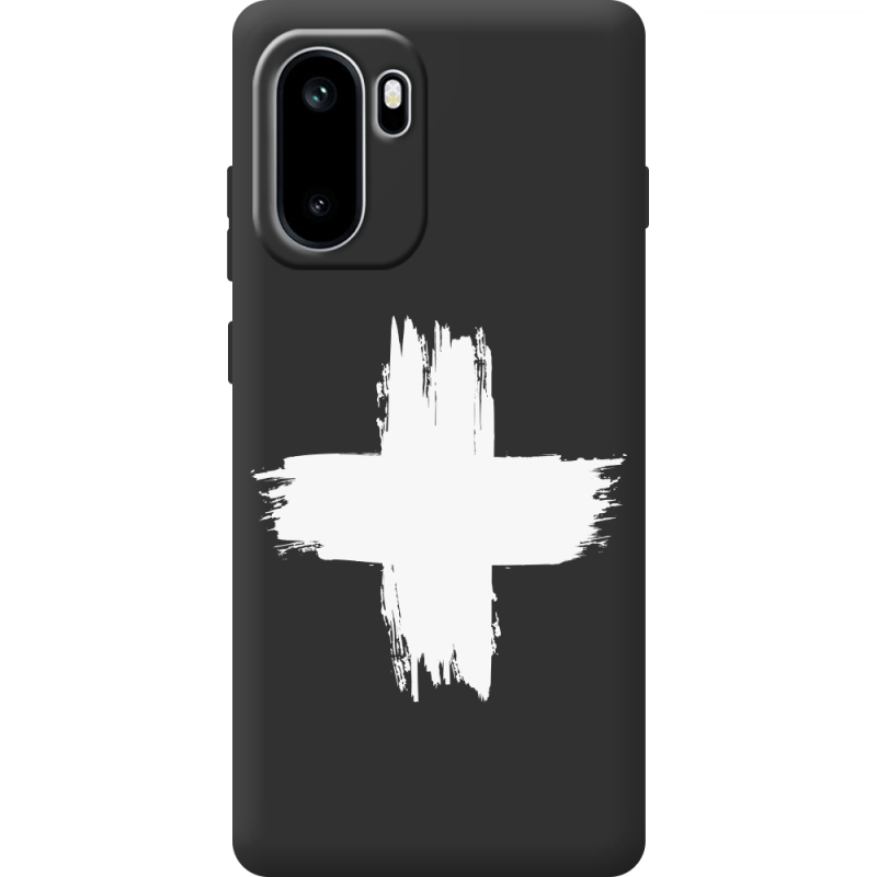 Чорний чохол BoxFace OnePlus Ace 6 Білий хрест ЗСУ