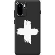 Чорний чохол BoxFace OnePlus Ace 6 Білий хрест ЗСУ