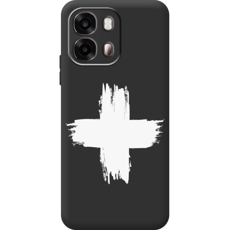 Чорний чохол BoxFace OPPO A6s 4G Білий хрест ЗСУ