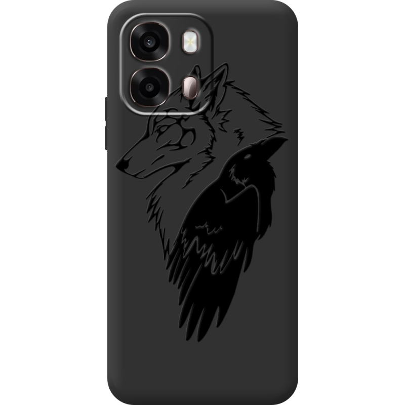Чорний чохол BoxFace OPPO A6s 4G Wolf and Raven