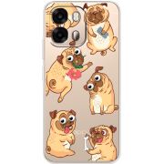 Прозорий чохол BoxFace OPPO A6s 4G с 3D-глазками Pug
