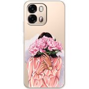 Прозорий чохол BoxFace OPPO A6s 4G Девушка с Пионами