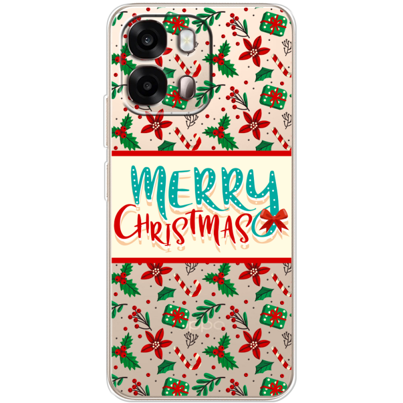 Прозорий чохол BoxFace OPPO A6s 4G Vintage Christmas Pattern