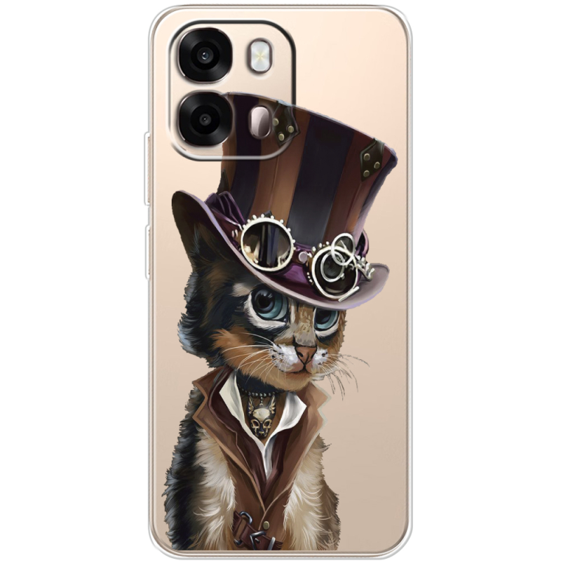 Прозорий чохол BoxFace OPPO A6s 4G Steampunk Cat