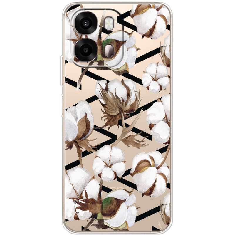 Прозорий чохол BoxFace OPPO A6s 4G Cotton flowers