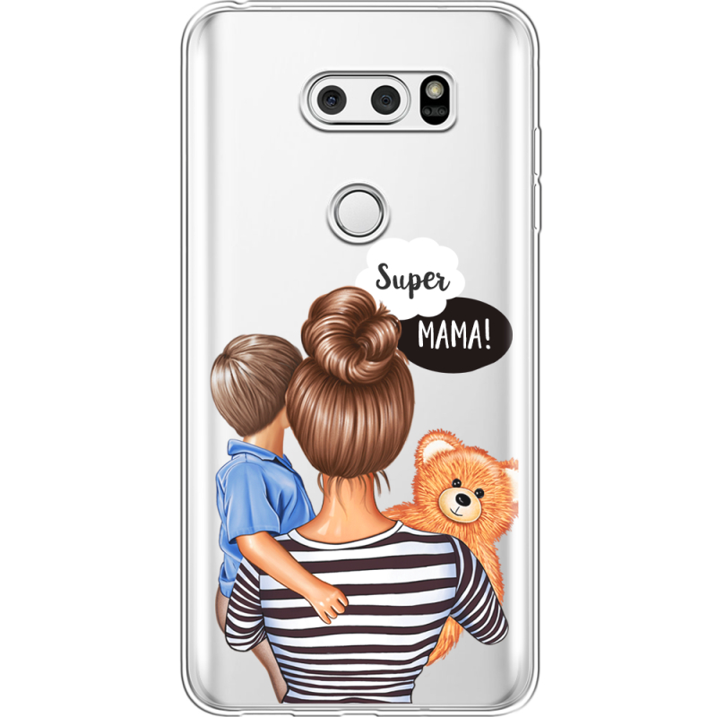 Прозрачный чехол Uprint LG V30 / V30 Plus H930DS  Super Mama and Son