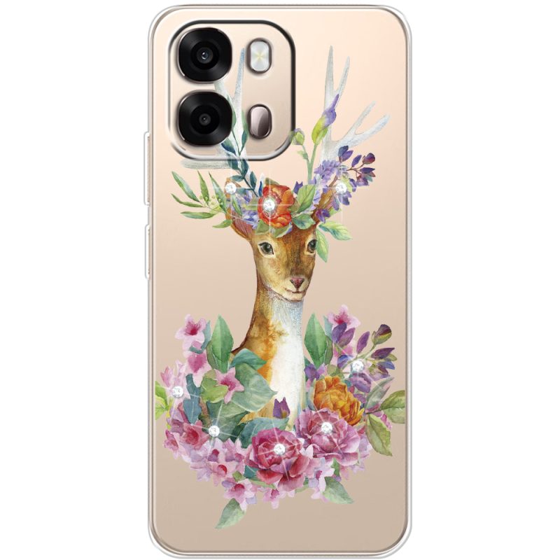 Чохол зі стразами OPPO A6s 4G Deer with flowers