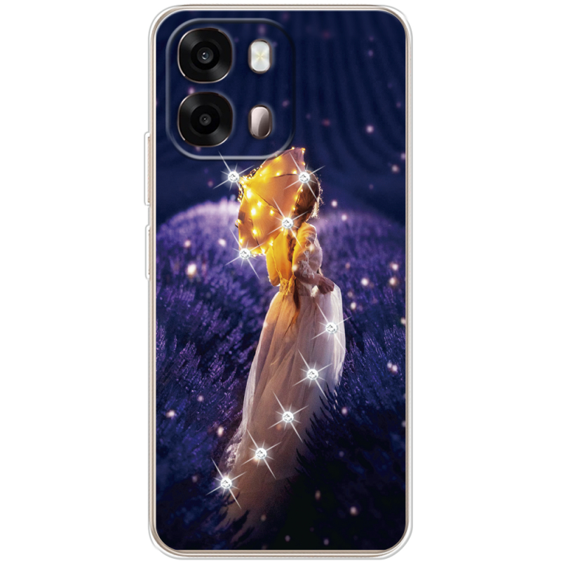 Чохол зі стразами OPPO A6s 4G Girl with Umbrella