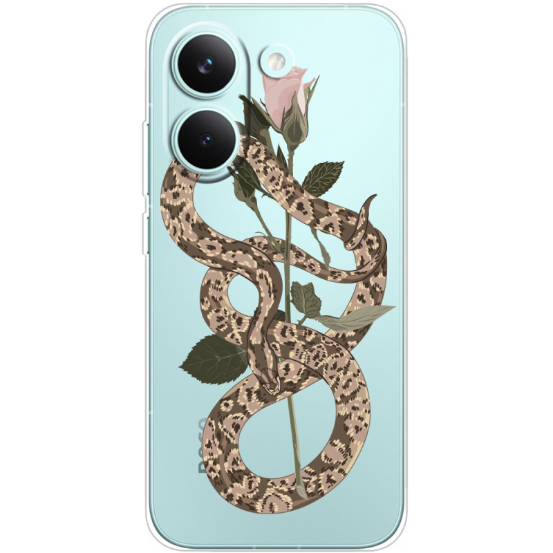 Прозорий чохол BoxFace Poco X8 Pro Glamor Snake