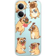 Прозорий чохол BoxFace Poco X8 Pro с 3D-глазками Pug