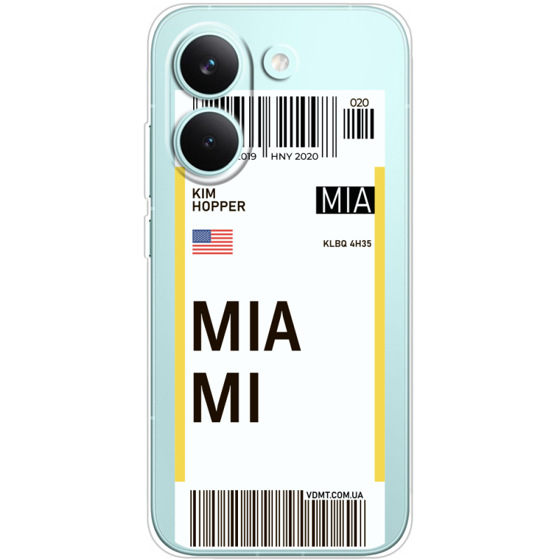 Прозорий чохол BoxFace Poco X8 Pro Ticket Miami