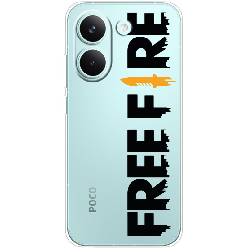 Прозорий чохол BoxFace Poco X8 Pro Free Fire Black Logo