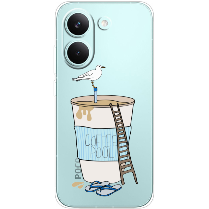 Прозорий чохол BoxFace Poco X8 Pro Segull in Cofee Pool