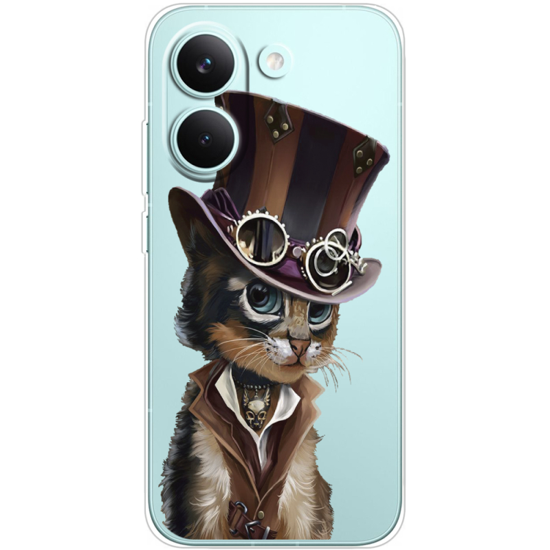 Прозорий чохол BoxFace Poco X8 Pro Steampunk Cat