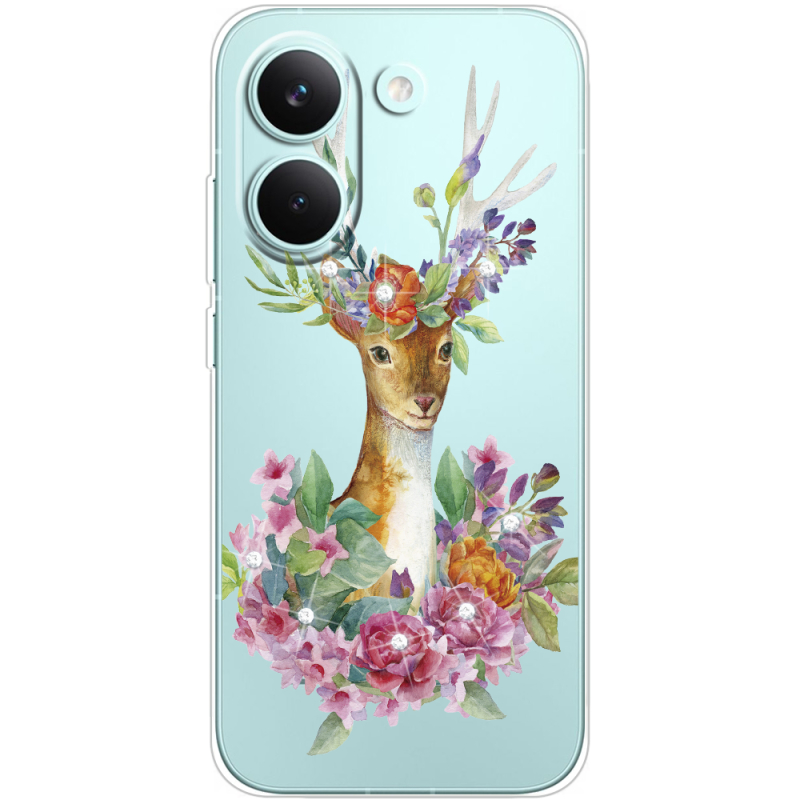 Чохол зі стразами Poco X8 Pro Deer with flowers