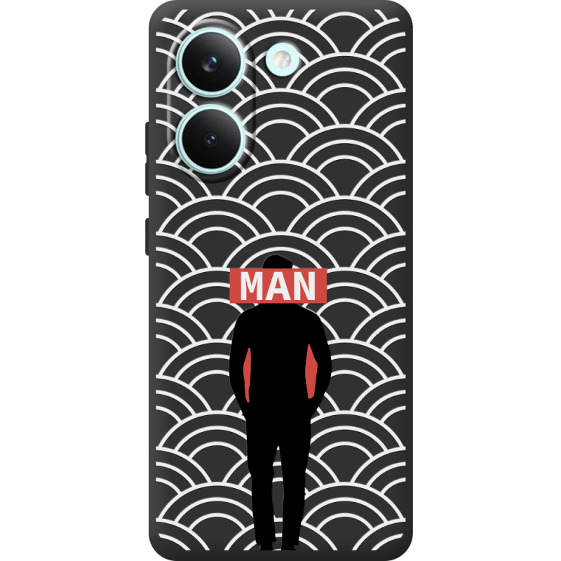 Чорний чохол BoxFace Poco X8 Pro Man Pattern