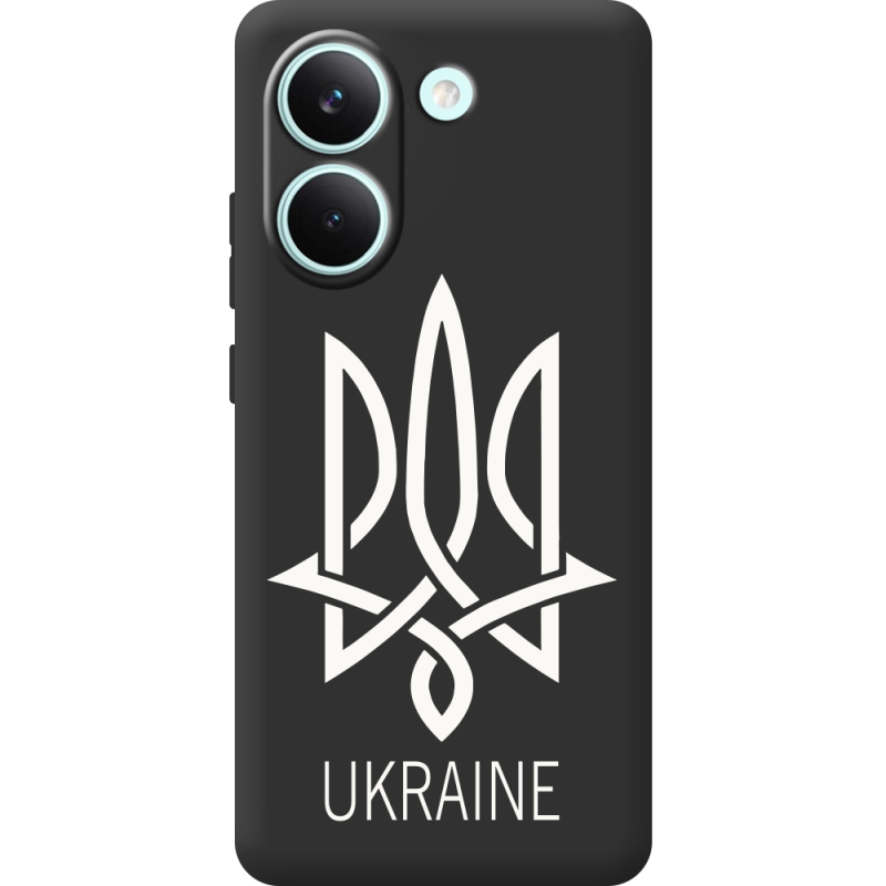 Чорний чохол BoxFace Poco X8 Pro Тризуб монограмма ukraine