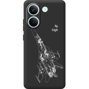 Чорний чохол BoxFace Poco X8 Pro Військовий літак