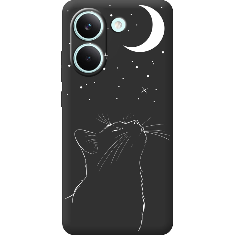 Чорний чохол BoxFace Poco X8 Pro Місячний кіт