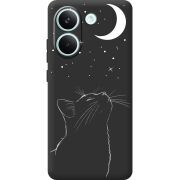 Чорний чохол BoxFace Poco X8 Pro Місячний кіт