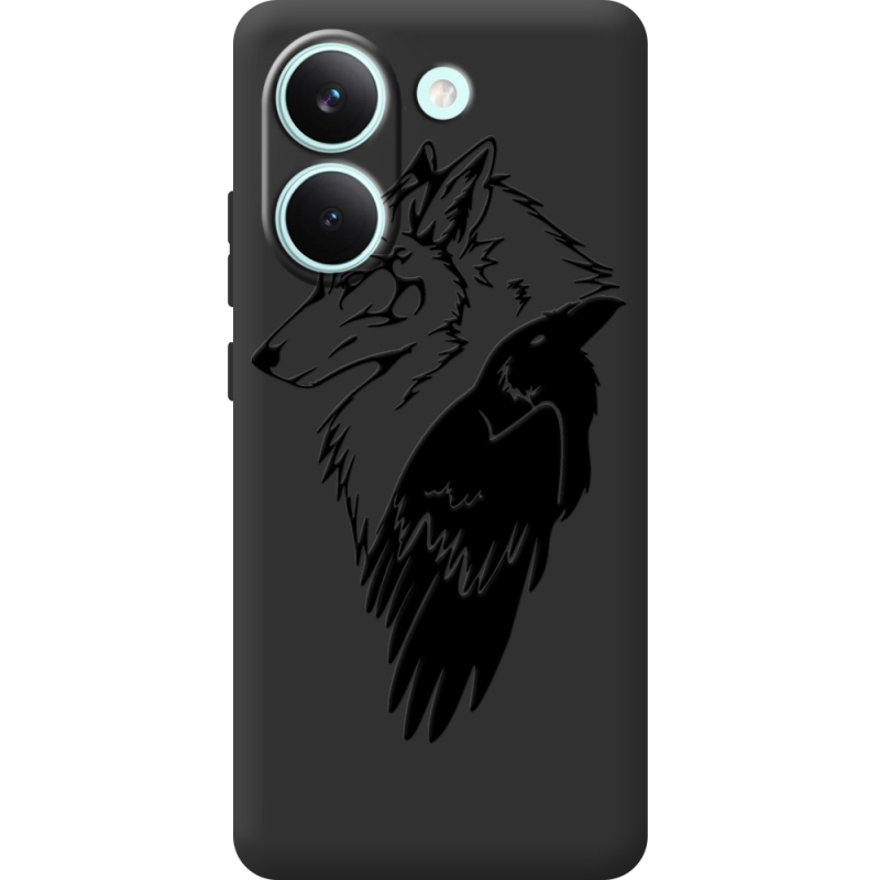 Чорний чохол BoxFace Poco X8 Pro Wolf and Raven