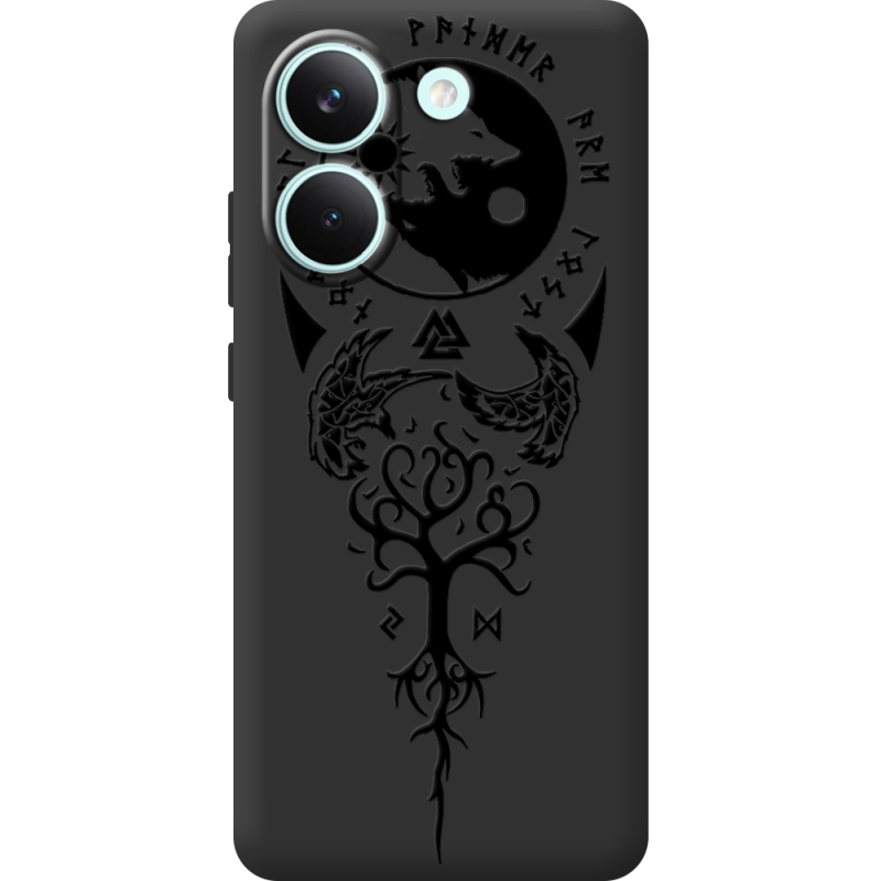 Чорний чохол BoxFace Poco X8 Pro Hugin and Munin