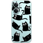 Прозорий чохол BoxFace Poco X8 Pro Max с 3D-глазками Black Kitty