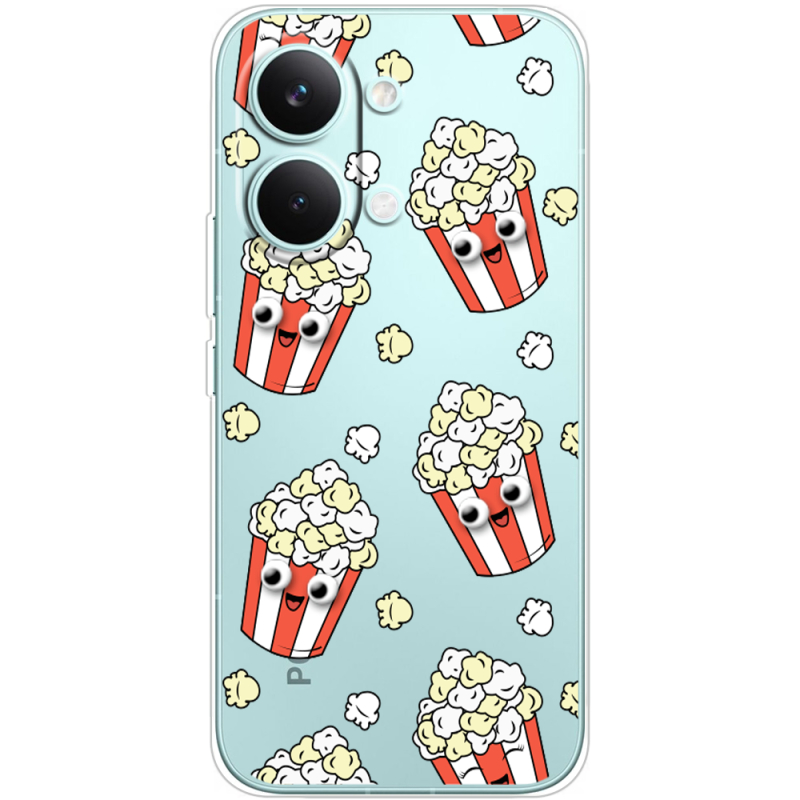 Прозорий чохол BoxFace Poco X8 Pro Max с 3D-глазками Popcorn