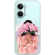 Прозорий чохол BoxFace Poco X8 Pro Max Девушка с Пионами