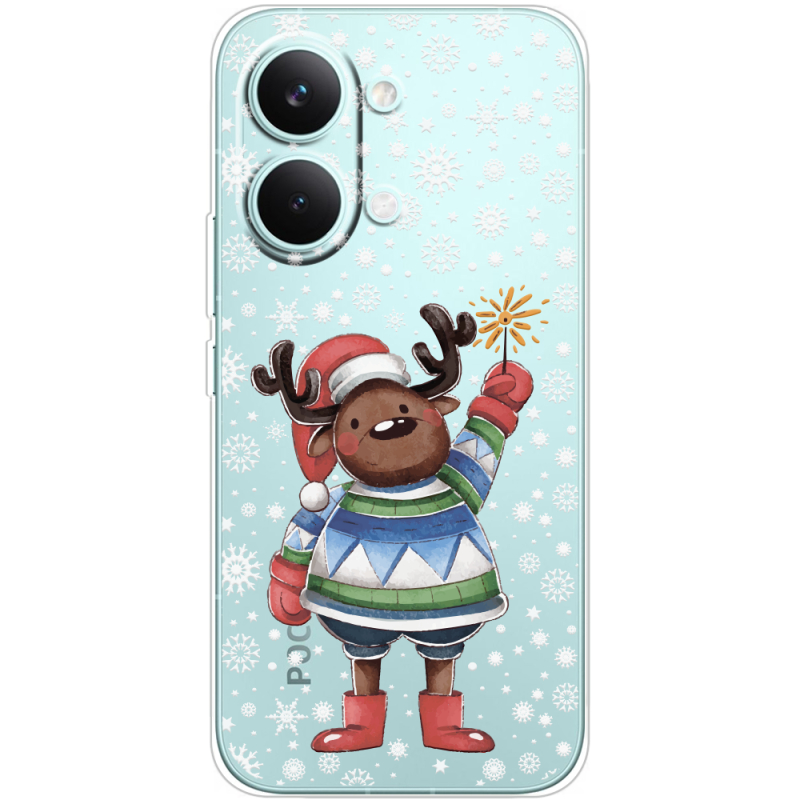 Прозорий чохол BoxFace Poco X8 Pro Max Christmas Deer with Snow