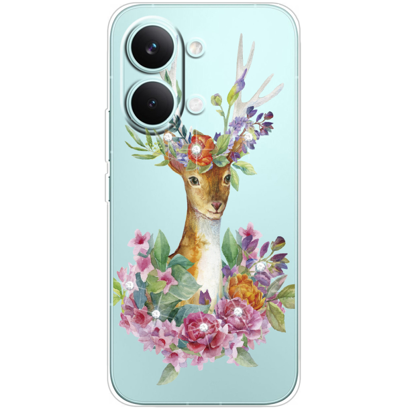 Чохол зі стразами Poco X8 Pro Max Deer with flowers