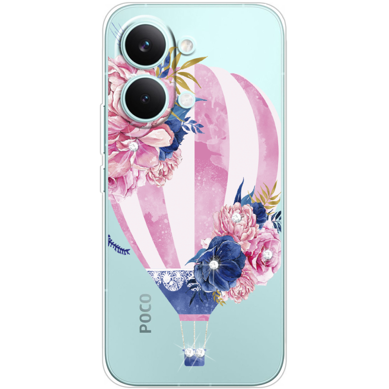 Чохол зі стразами Poco X8 Pro Max Pink Air Baloon