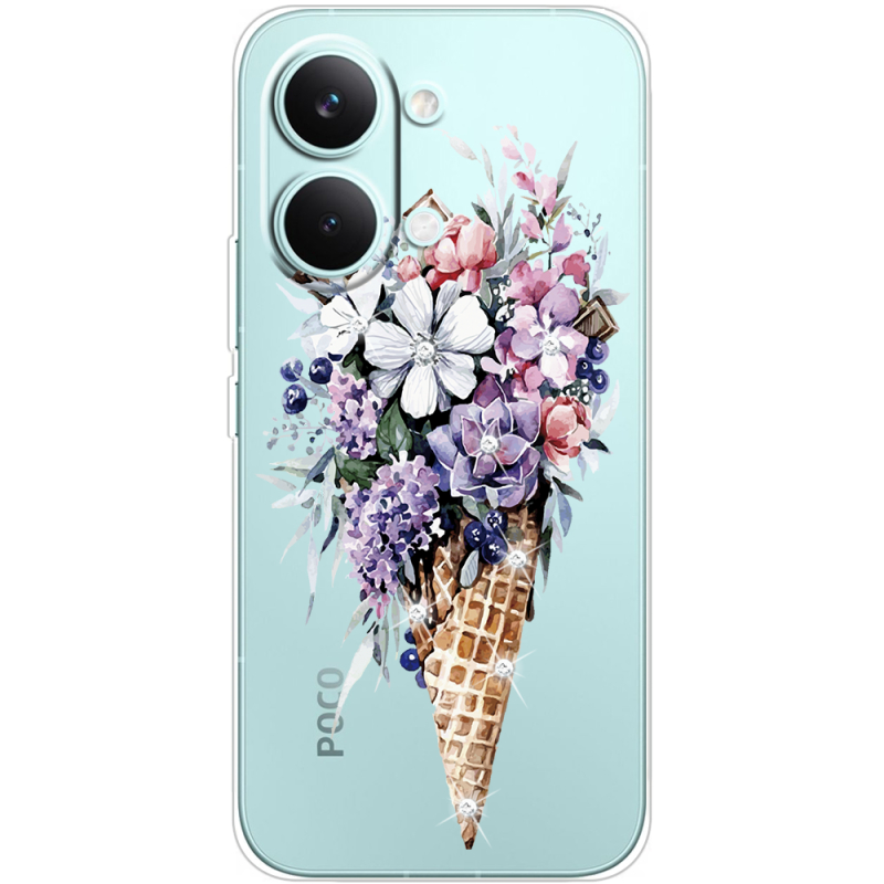 Чохол зі стразами Poco X8 Pro Max Ice Cream Flowers