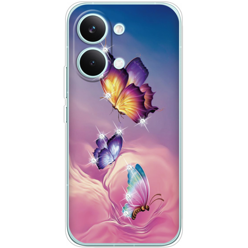 Чохол зі стразами Poco X8 Pro Max Butterflies