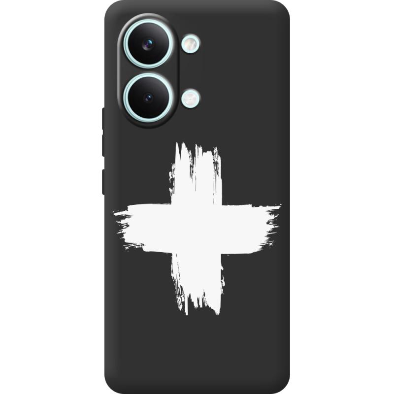 Чорний чохол BoxFace Poco X8 Pro Max Білий хрест ЗСУ