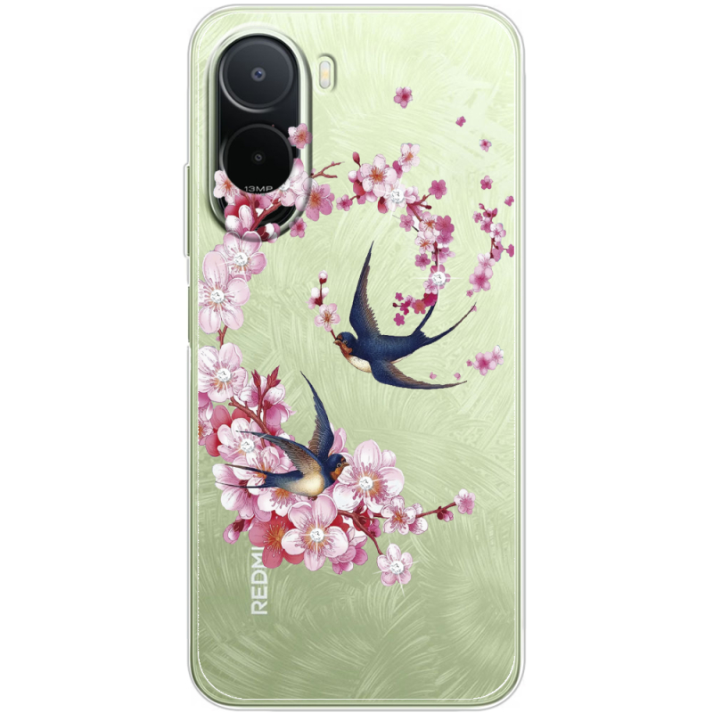 Чохол зі стразами Xiaomi Redmi A7 Pro Swallows and Bloom
