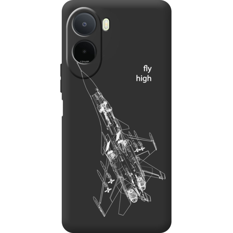 Чорний чохол BoxFace Xiaomi Redmi A7 Pro Військовий літак