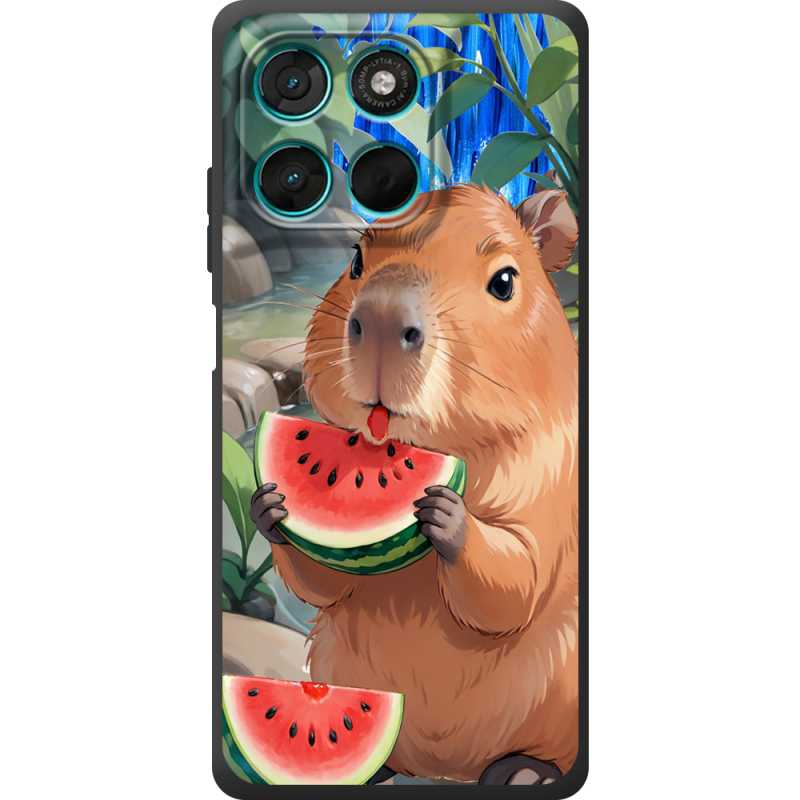 Чохол BoxFace Moto G77 Капібара з кавуном