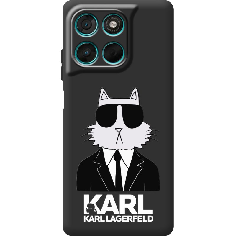 Чорний чохол BoxFace Moto G77 Cat in Black